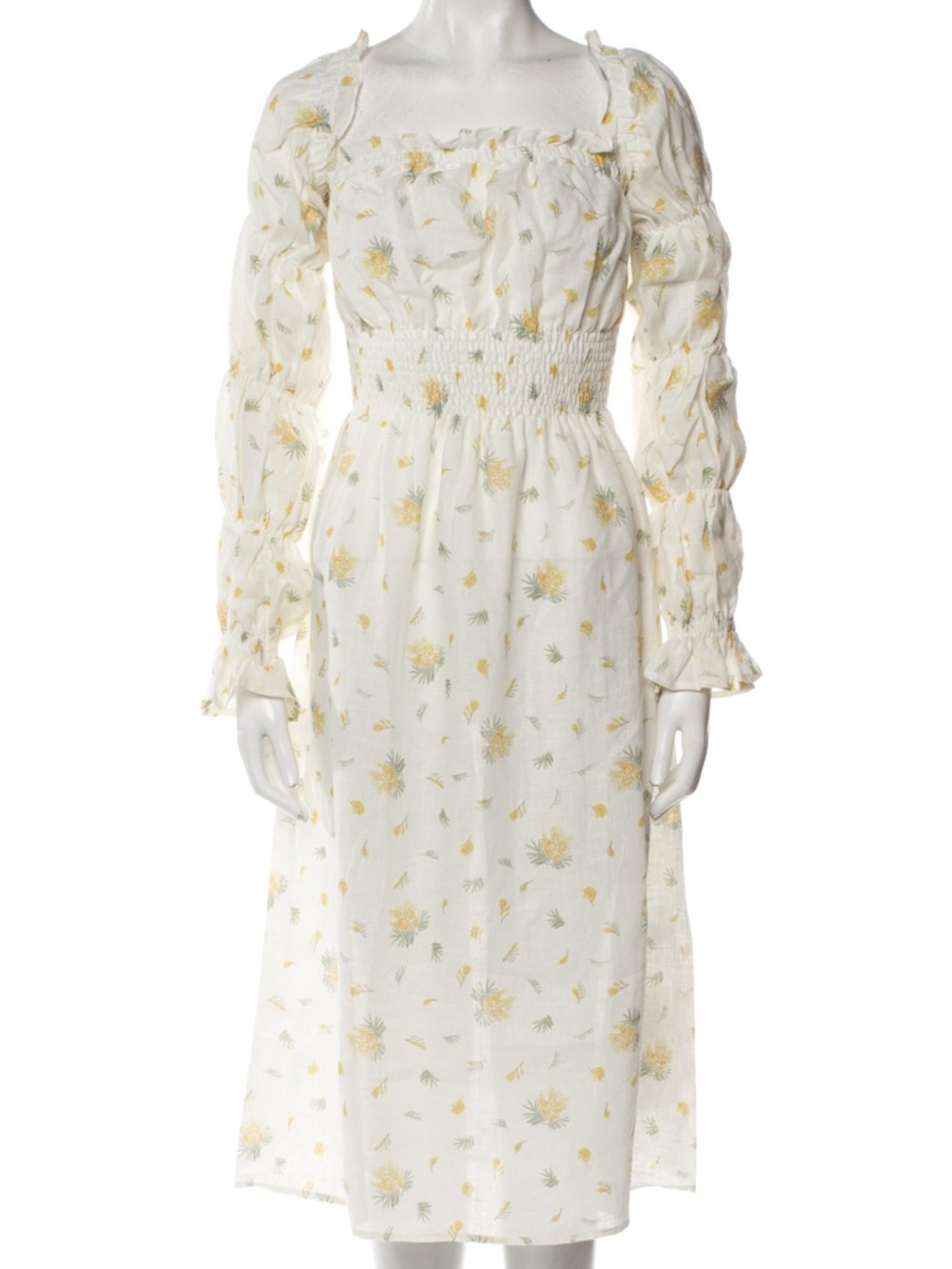 Sleeper Mimosa Print  Smocked Midi Dress
